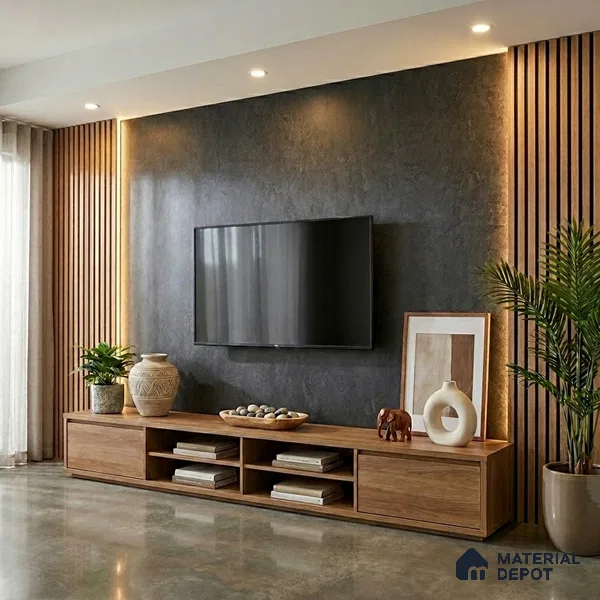 Stone Look LM 01198 Zenith Dark 8 ft x 4 ft Texture Finish Laminates - 1 mm  | Suitable for TV Unit, Wardrobe, Kitchen Cabinets