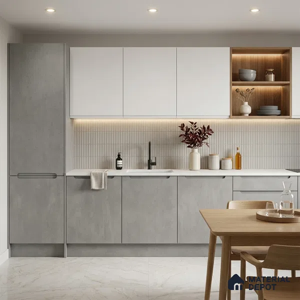 Fluted Solid Color Look LM 01200 Tokyo Millet 8 ft x 4 ft Texture Finish Laminates - 1 mm | Suitable for TV Unit, Wardrobe, Kitchen Cabinets