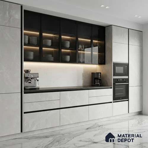 LM 01201 Iceland Grey 8 ft x 4 ft Texture Finish Laminates - 1 mm  | Suitable for TV Unit, Wardrobe, Kitchen Cabinets