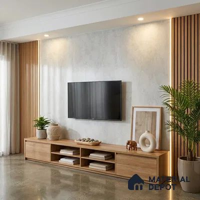Stone Look LM 01204 Tokyo Serene 8 ft x 4 ft Texture Finish Laminates - 1 mm  | Suitable for TV Unit, Wardrobe, Kitchen Cabinets