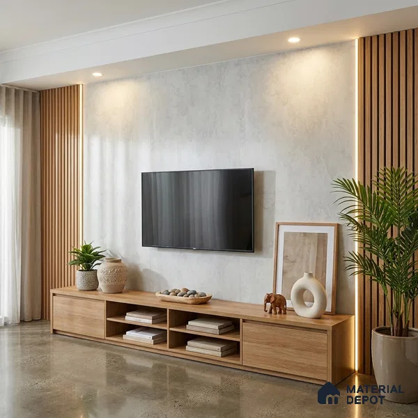 Stone Look LM 01204 Tokyo Serene 8 ft x 4 ft Texture Finish Laminates - 1 mm  | Suitable for TV Unit, Wardrobe, Kitchen Cabinets