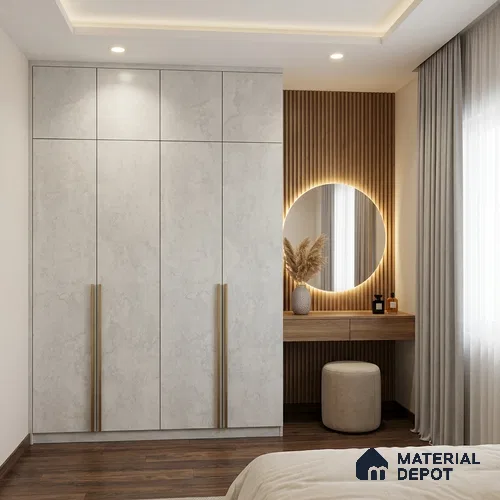 Stone Look LM 01204 Tokyo Serene 8 ft x 4 ft Texture Finish Laminates - 1 mm | Suitable for TV Unit, Wardrobe, Kitchen Cabinets