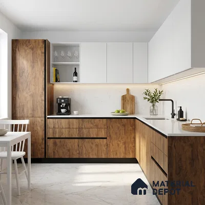 Wooden Look LM 01205 Toasted Timber 8 ft x 4 ft Texture Finish Laminates - 1 mm  | Suitable for TV Unit, Wardrobe, Kitchen Cabinets