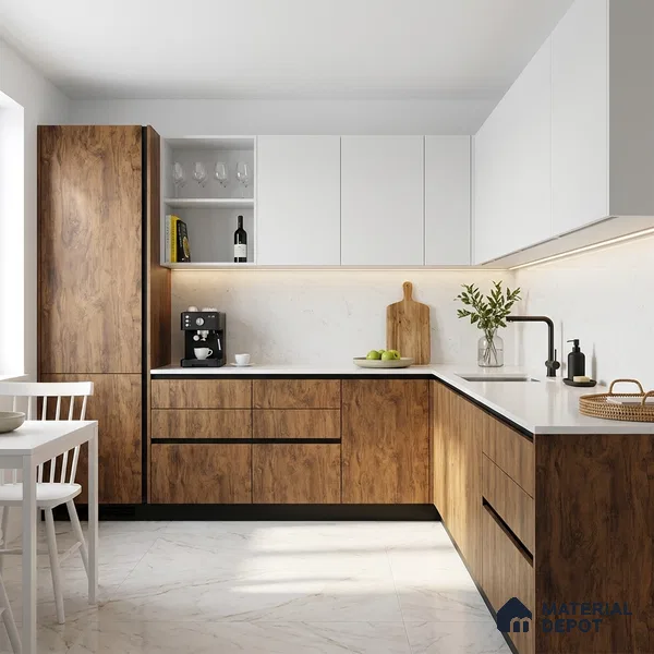 Wooden Look LM 01205 Toasted Timber 8 ft x 4 ft Texture Finish Laminates - 1 mm  | Suitable for TV Unit, Wardrobe, Kitchen Cabinets