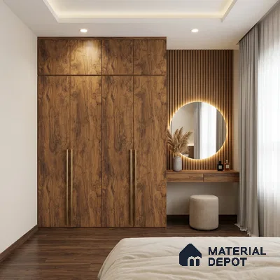 Wooden Look LM 01205 Toasted Timber 8 ft x 4 ft Texture Finish Laminates - 1 mm  | Suitable for TV Unit, Wardrobe, Kitchen Cabinets