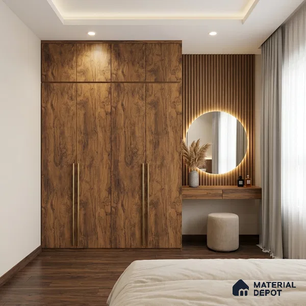 Wooden Look LM 01205 Toasted Timber 8 ft x 4 ft Texture Finish Laminates - 1 mm  | Suitable for TV Unit, Wardrobe, Kitchen Cabinets