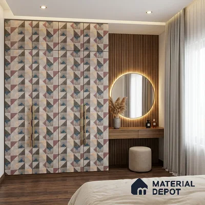 LM 01211 Chalet Maple 8 ft x 4 ft High Gloss Finish Laminates - 1 mm  | Suitable for TV Unit, Wardrobe, Kitchen Cabinets