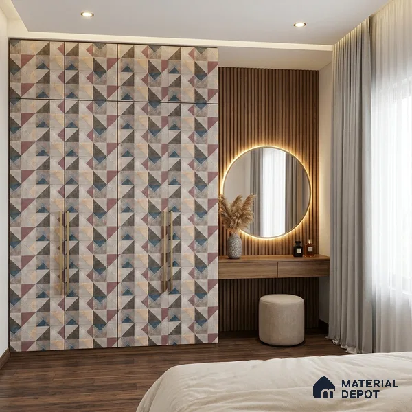 LM 01211 Chalet Maple 8 ft x 4 ft High Gloss Finish Laminates - 1 mm  | Suitable for TV Unit, Wardrobe, Kitchen Cabinets
