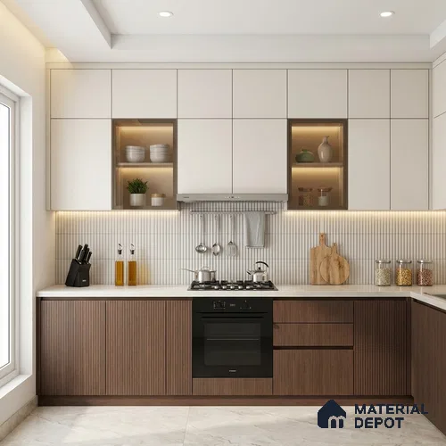 Wooden Fluted Look LM 01258 Redian 8 ft x 4 ft Bamboo Channel Finish Decorative Laminate - 1 mm | Suitable for TV Unit, Wardrobe, Kitchen Cabinets