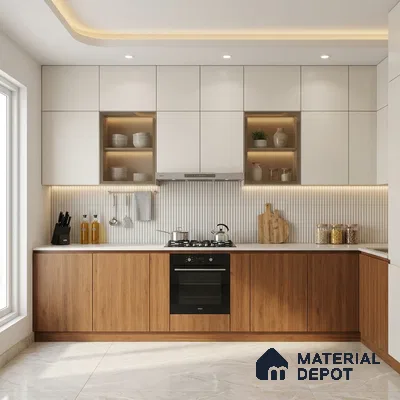 Wooden Fluted Look LM 01260 Cyprus 8 ft x 4 ft Bamboo Channel Finish Decorative Laminate - 1 mm | Suitable for TV Unit, Wardrobe, Kitchen Cabinets