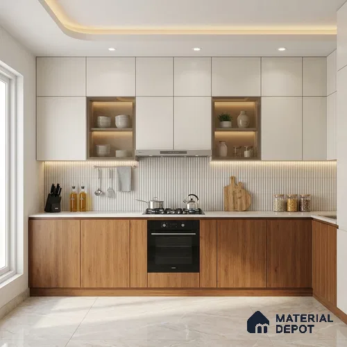 Wooden Fluted Look LM 01260 Cyprus 8 ft x 4 ft Bamboo Channel Finish Decorative Laminate - 1 mm | Suitable for TV Unit, Wardrobe, Kitchen Cabinets