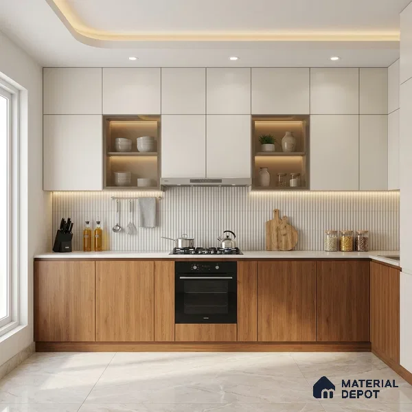 Wooden Fluted Look LM 01260 Cyprus 8 ft x 4 ft Bamboo Channel Finish Decorative Laminate - 1 mm | Suitable for TV Unit, Wardrobe, Kitchen Cabinets