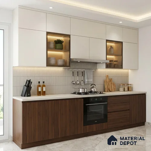 Wooden Look LM 01262 Dare Walnut 8 ft x 4 ft Hydra Bark Finish Decorative Laminate - 1 mm | Suitable for TV Unit, Wardrobe, Kitchen Cabinets