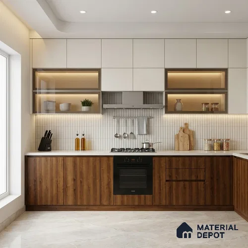 Wooden Look LM 01266 Rusted Maple 8 ft x 4 ft Hydra Bark Finish Decorative Laminate - 1 mm | Suitable for TV Unit, Wardrobe, Kitchen Cabinets