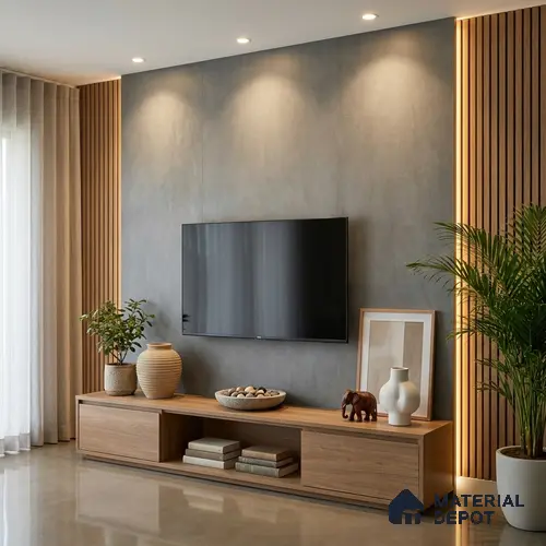 Stone Look LM 01268 Concrete Grey 8 ft x 4 ft Sand Stone Finish Decorative Laminate - 1 mm | Suitable for TV Unit, Wardrobe, Kitchen Cabinets