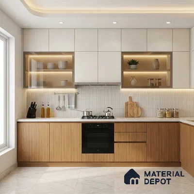 Wooden Fluted Look LM 01269 Alstonia 8 ft x 4 ft Bamboo Channel Finish Decorative Laminate - 1 mm | Suitable for TV Unit, Wardrobe, Kitchen Cabinets