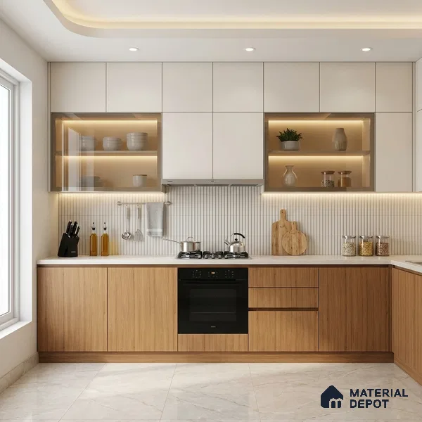 Wooden Fluted Look LM 01269 Alstonia 8 ft x 4 ft Bamboo Channel Finish Decorative Laminate - 1 mm | Suitable for TV Unit, Wardrobe, Kitchen Cabinets