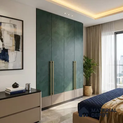 Blue Textured Solid Look LM 01283 8 ft x 4 ft Texture Finish Decorative Laminate - 1 mm | Suitable for TV Unit, Wardrobe, Kitchen Cabinets