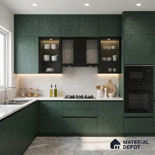 Blue Textured Solid Look LM 01283 8 ft x 4 ft Texture Finish Decorative Laminate - 1 mm | Suitable for TV Unit, Wardrobe, Kitchen Cabinets