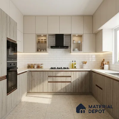 Wooden Look LM 01287 8 ft x 4 ft Suede Finish Decorative Laminate - 1 mm | Suitable for TV Unit, Wardrobe, Kitchen Cabinets