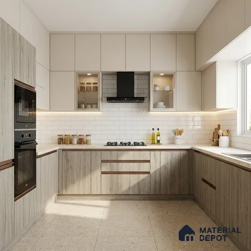 Wooden Look LM 01287 8 ft x 4 ft Suede Finish Decorative Laminate - 1 mm | Suitable for TV Unit, Wardrobe, Kitchen Cabinets