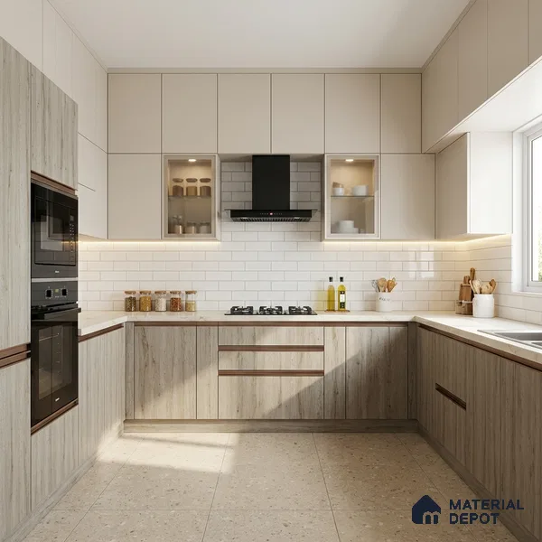 Wooden Look LM 01287 8 ft x 4 ft Suede Finish Decorative Laminate - 1 mm | Suitable for TV Unit, Wardrobe, Kitchen Cabinets
