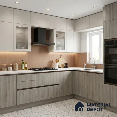 Wooden Look LM 01287 8 ft x 4 ft Suede Finish Decorative Laminate - 1 mm | Suitable for TV Unit, Wardrobe, Kitchen Cabinets