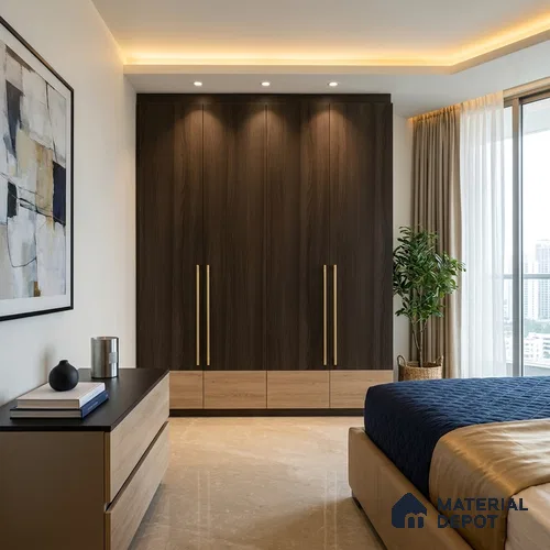 Wooden Look LM 01290 8 ft x 4 ft Suede Finish Decorative Laminate - 1 mm | Suitable for TV Unit, Wardrobe, Kitchen Cabinets