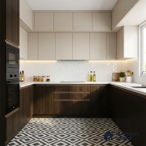 Wooden Look LM 01290 8 ft x 4 ft Suede Finish Decorative Laminate - 1 mm | Suitable for TV Unit, Wardrobe, Kitchen Cabinets