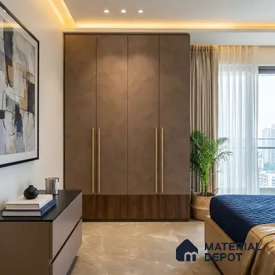 Brown Textured Solid Look LM 01291 8 ft x 4 ft Texture Finish Decorative Laminate - 1 mm | Suitable for TV Unit, Wardrobe, Kitchen Cabinets
