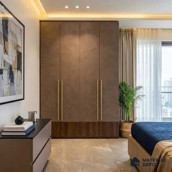 Brown Textured Solid Look LM 01291 8 ft x 4 ft Texture Finish Decorative Laminate - 1 mm | Suitable for TV Unit, Wardrobe, Kitchen Cabinets