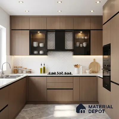 Brown Textured Solid Look LM 01291 8 ft x 4 ft Texture Finish Decorative Laminate - 1 mm | Suitable for TV Unit, Wardrobe, Kitchen Cabinets