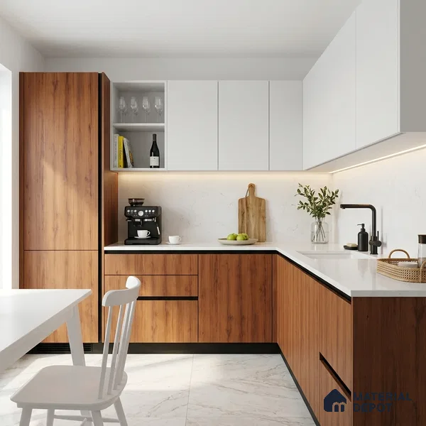 Wooden Look LM 01292 Ripple Wood 8 ft x 4 ft Texture Finish Laminates - 1 mm  | Suitable for TV Unit, Wardrobe, Kitchen Cabinets