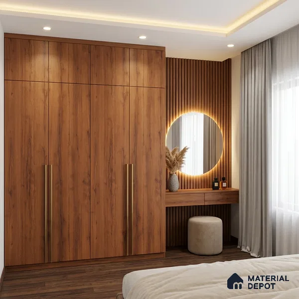 Wooden Look LM 01292 Ripple Wood 8 ft x 4 ft Texture Finish Laminates - 1 mm  | Suitable for TV Unit, Wardrobe, Kitchen Cabinets