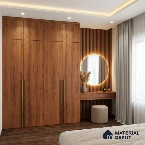 Wooden Look LM 01292 Ripple Wood 8 ft x 4 ft Texture Finish Laminates - 1 mm | Suitable for TV Unit, Wardrobe, Kitchen Cabinets