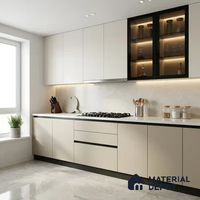 LM 01352 Mysore Ivory 8 ft x 4 ft Super Matte Finish Decorative Laminate - 1 mm  | Suitable for Living Room, Kitchen, Office