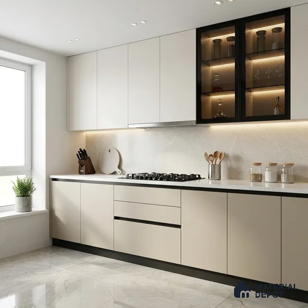 LM 01352 Mysore Ivory 8 ft x 4 ft Super Matte Finish Decorative Laminate - 1 mm  | Suitable for Living Room, Kitchen, Office