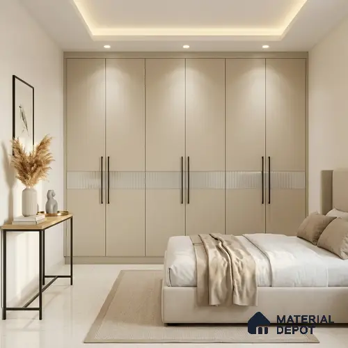 LM 01352 Mysore Ivory 8 ft x 4 ft Super Matte Finish Decorative Laminate - 1 mm  | Suitable for Living Room, Kitchen, Office