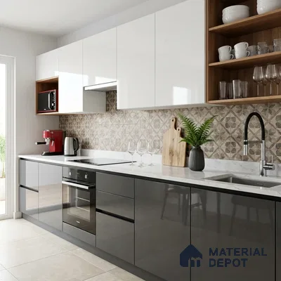 LM 01360 8 ft x 4 ft High Gloss Finish Decorative Laminate - 1 mm  | Suitable for Living Room, Kitchen, Office