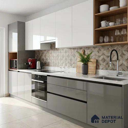 LM 01361 8 ft x 4 ft High Gloss Finish Decorative Laminate - 1 mm  | Suitable for Living Room, Kitchen, Office