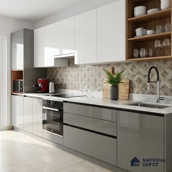 LM 01361 8 ft x 4 ft High Gloss Finish Decorative Laminate - 1 mm  | Suitable for Living Room, Kitchen, Office