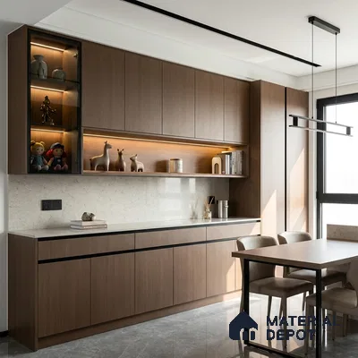 Wooden Look LM 01367 Nordic Walnut 8 ft x 4 ft Texture Finish Decorative Laminate - 1 mm  | Suitable for TV Unit, Wardrobe, Kitchen Cabinets