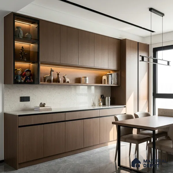 Wooden Look LM 01367 Nordic Walnut 8 ft x 4 ft Texture Finish Decorative Laminate - 1 mm  | Suitable for TV Unit, Wardrobe, Kitchen Cabinets