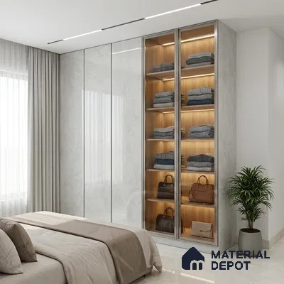 Stone Look LM 01370 Tokyo Serene 8 ft x 4 ft High Gloss Finish Decorative Laminate - 1 mm  | Suitable for TV Unit, Wardrobe, Kitchen Cabinets