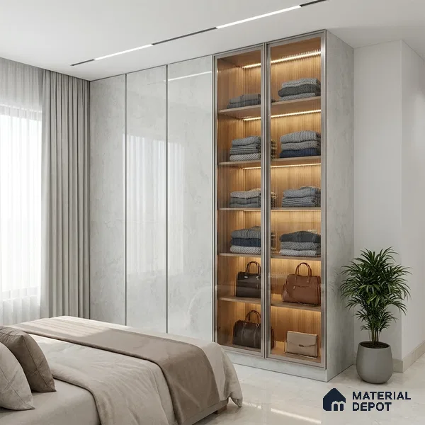 Stone Look LM 01370 Tokyo Serene 8 ft x 4 ft High Gloss Finish Decorative Laminate - 1 mm  | Suitable for TV Unit, Wardrobe, Kitchen Cabinets