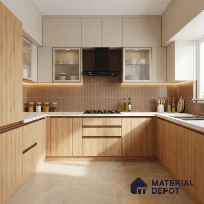 Wooden Look LM 01378 Ivory Glow 8 ft x 4 ft Texture Finish Decorative Laminate - 1 mm  | Suitable for TV Unit, Wardrobe, Kitchen Cabinets
