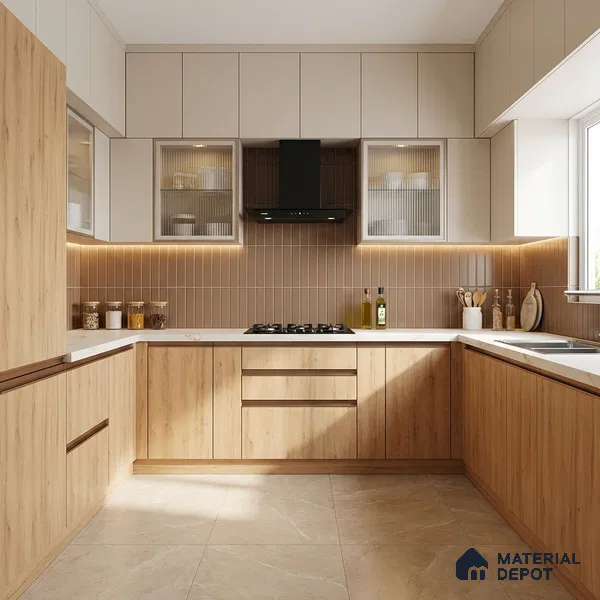 Wooden Look LM 01378 Ivory Glow 8 ft x 4 ft Texture Finish Decorative Laminate - 1 mm | Suitable for TV Unit, Wardrobe, Kitchen Cabinets