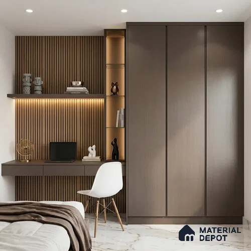 Wooden Look LM 01380 Midnight Mingle 8 ft x 4 ft Texture Finish Decorative Laminate - 1 mm  | Suitable for TV Unit, Wardrobe, Kitchen Cabinets