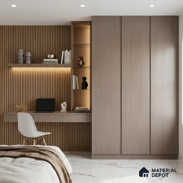 Wooden Look LM 01381 Misty Mood 8 ft x 4 ft Texture Finish Decorative Laminate - 1 mm  | Suitable for TV Unit, Wardrobe, Kitchen Cabinets