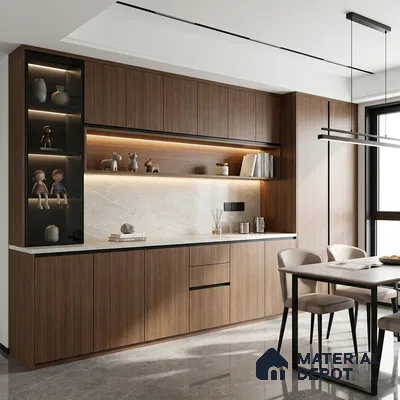 Wooden Look LM 01382 Rich Cocoa 8 ft x 4 ft Texture Finish Decorative Laminate - 1 mm  | Suitable for TV Unit, Wardrobe, Kitchen Cabinets